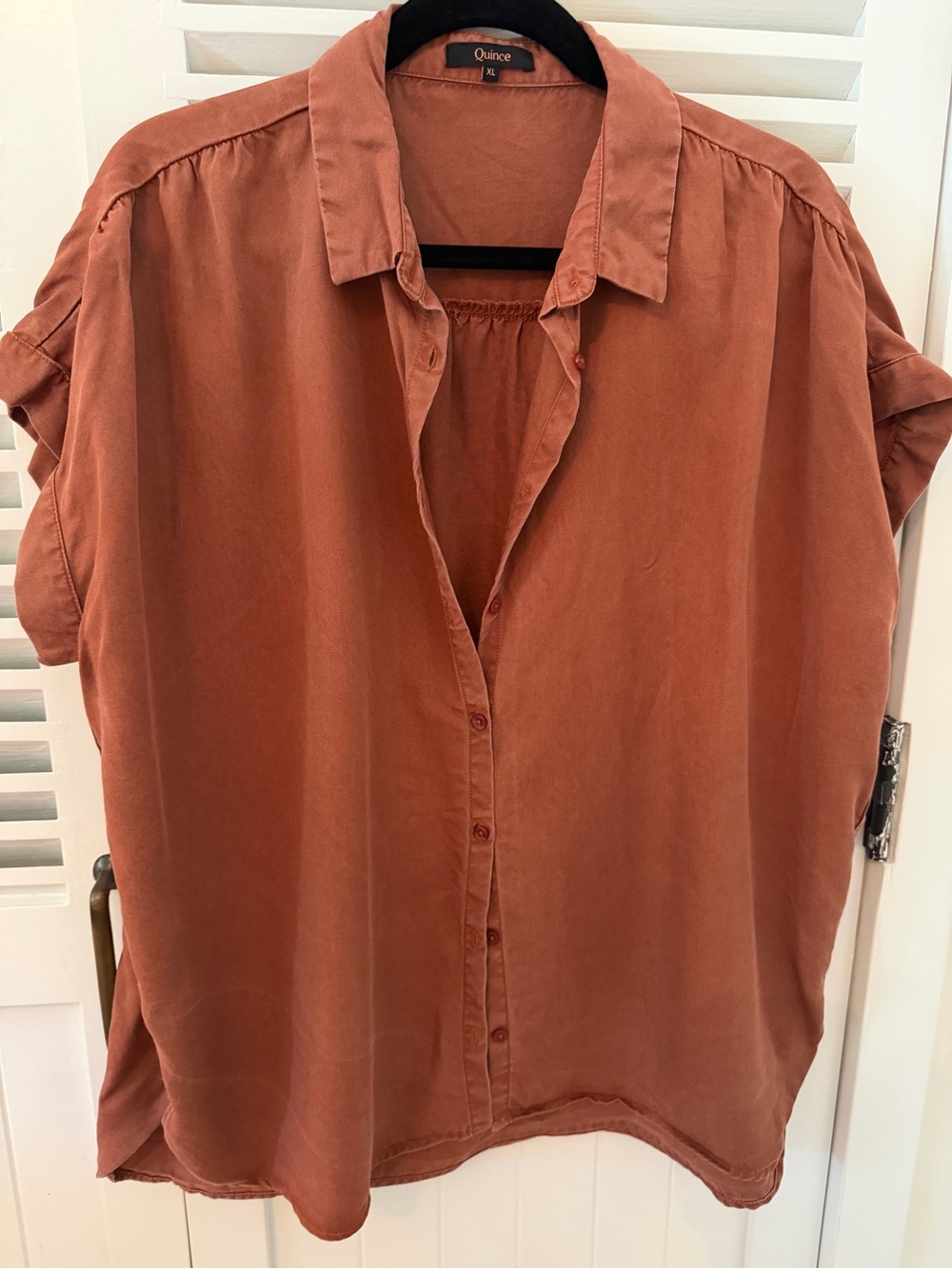 Quince Women's Vintage wash Camp Shirt— Terracotta